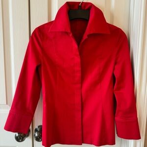 Made in Japan- modern quarter sleeve red blazer. Size XXS